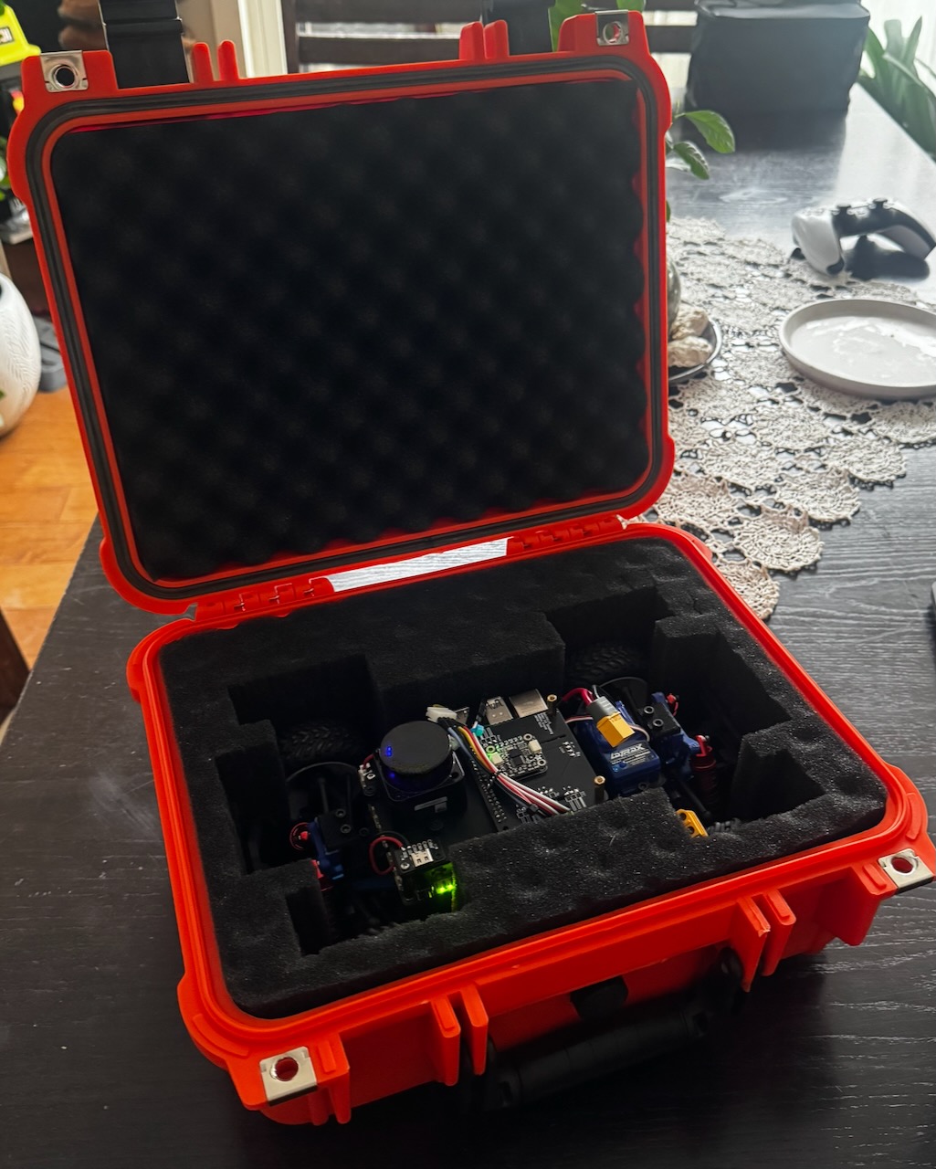 Current PreRunner installed in a custom-cut foam transport case