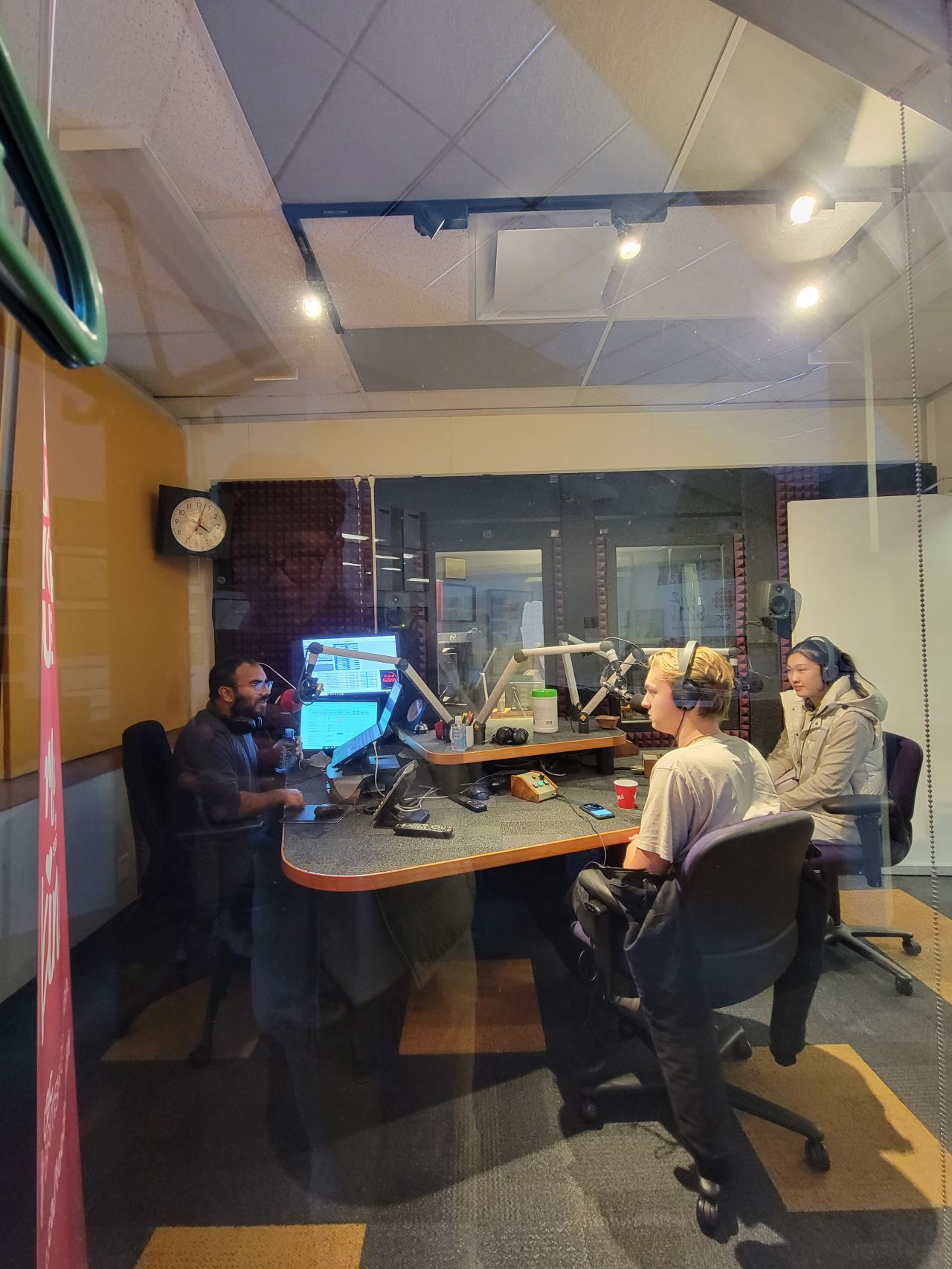 Mattias Kroeze being interviewed in a CBC Radio studio