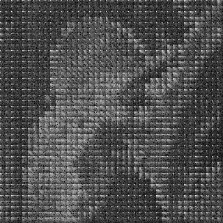 Lenna test image reconstructed after block-based discrete cosine transformation